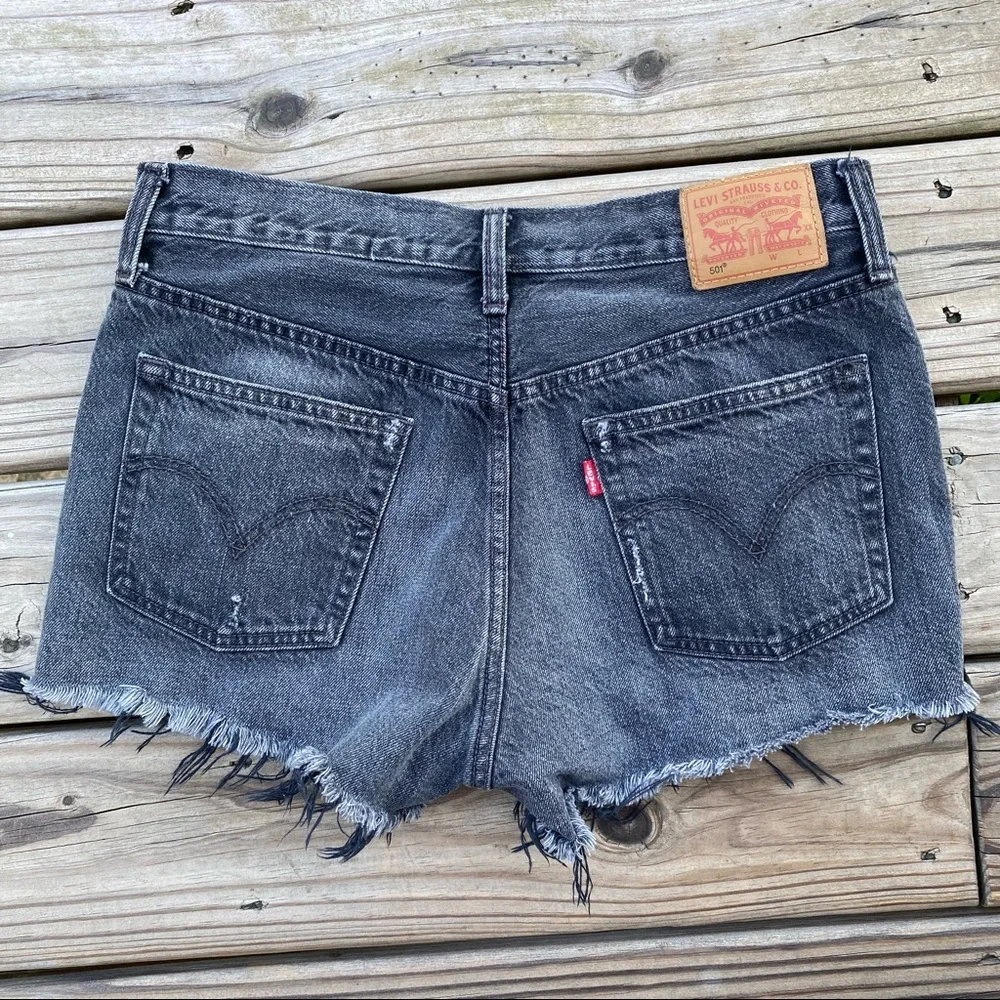 Levi’s 501 Denim Shorts Red Tab Faded Black